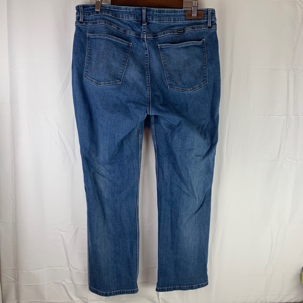 Wrangler Jeans Womens 18x30‎ Blue High Rise True Straight Stretch Medium Wash - Picture 5 of 11